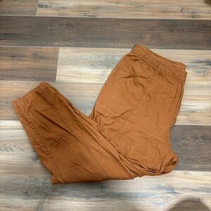 Old Navy High-Waisted Cropped Linen Blend Pants Color Sisal SIZE LARGE